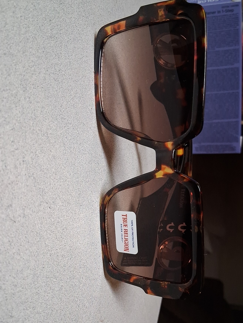 BNWT WOMENS True Religion Tortoiseshell Square Sunglasses - Brown Lenses